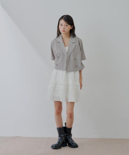 半袖雙排扣西裝外套