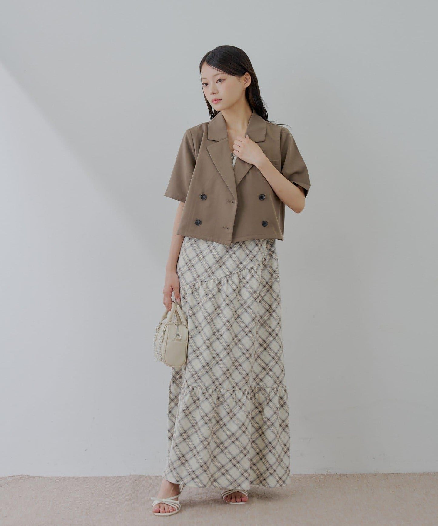 半袖雙排扣西裝外套