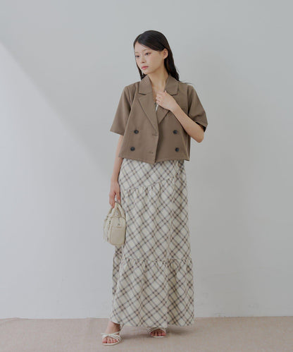 半袖雙排扣西裝外套