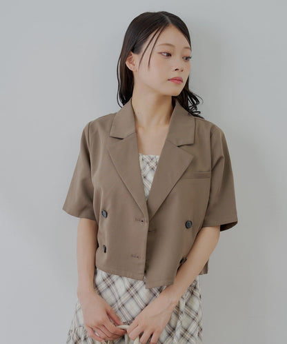 半袖雙排扣西裝外套