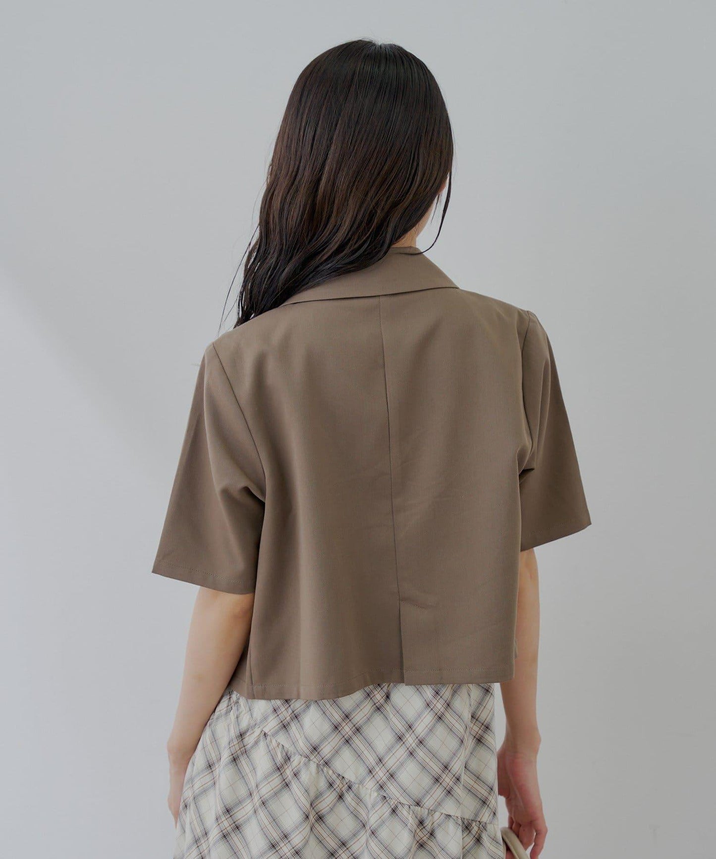 半袖雙排扣西裝外套