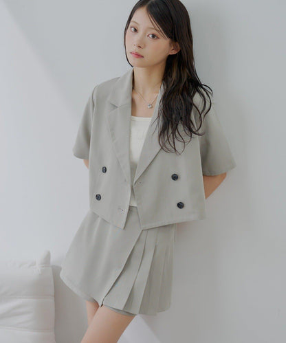 半袖雙排扣西裝外套
