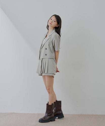 半袖雙排扣西裝外套