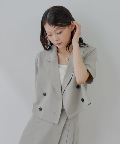 半袖雙排扣西裝外套