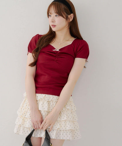 【@may_81o精選】網眼抽褶T-shirt