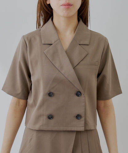 半袖雙排扣西裝外套