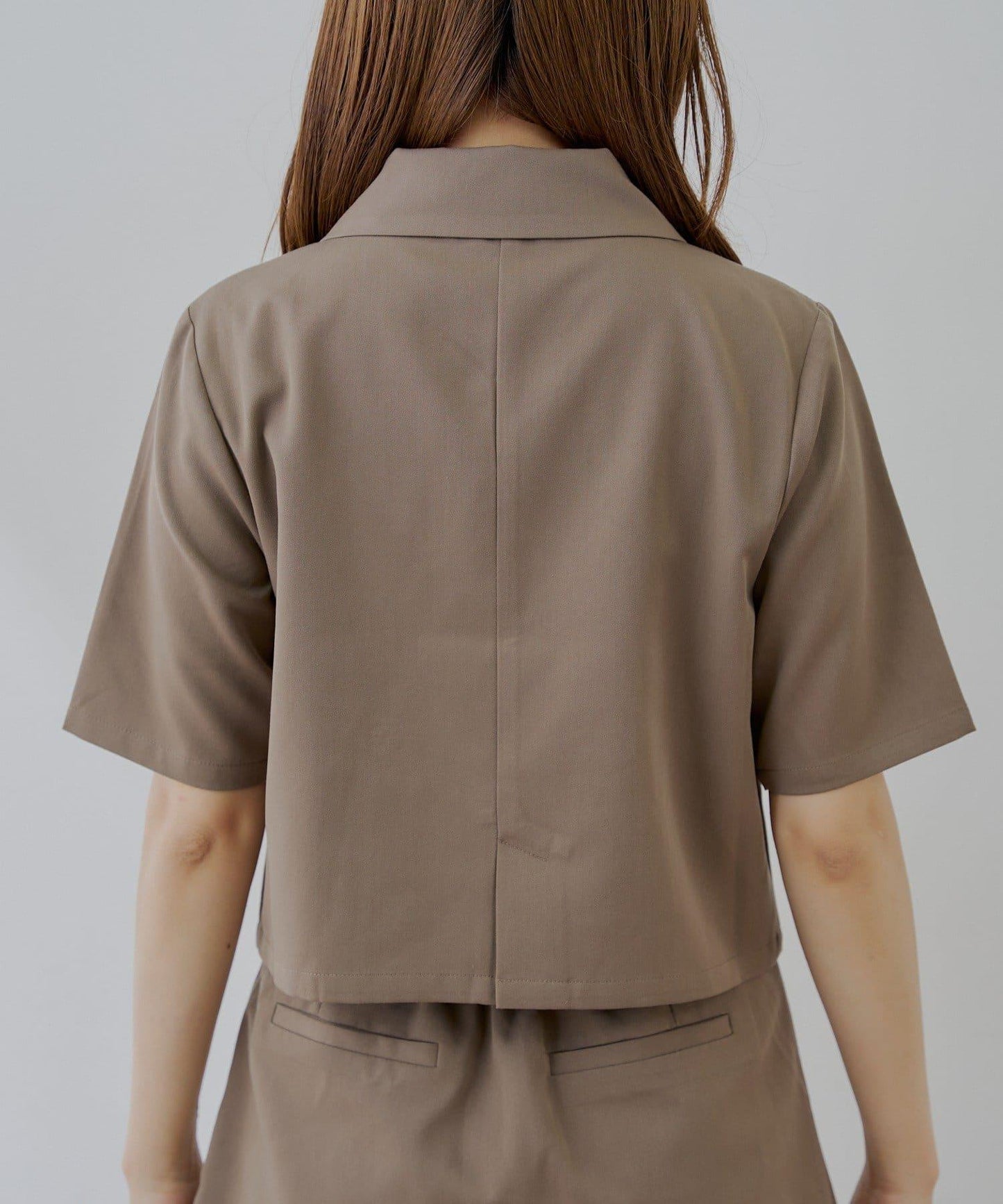 半袖雙排扣西裝外套