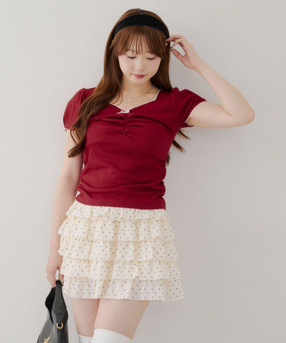 【@may_81o精選】網眼抽褶T-shirt