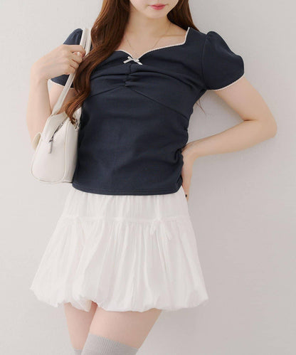 【@may_81o精選】網眼抽褶T-shirt