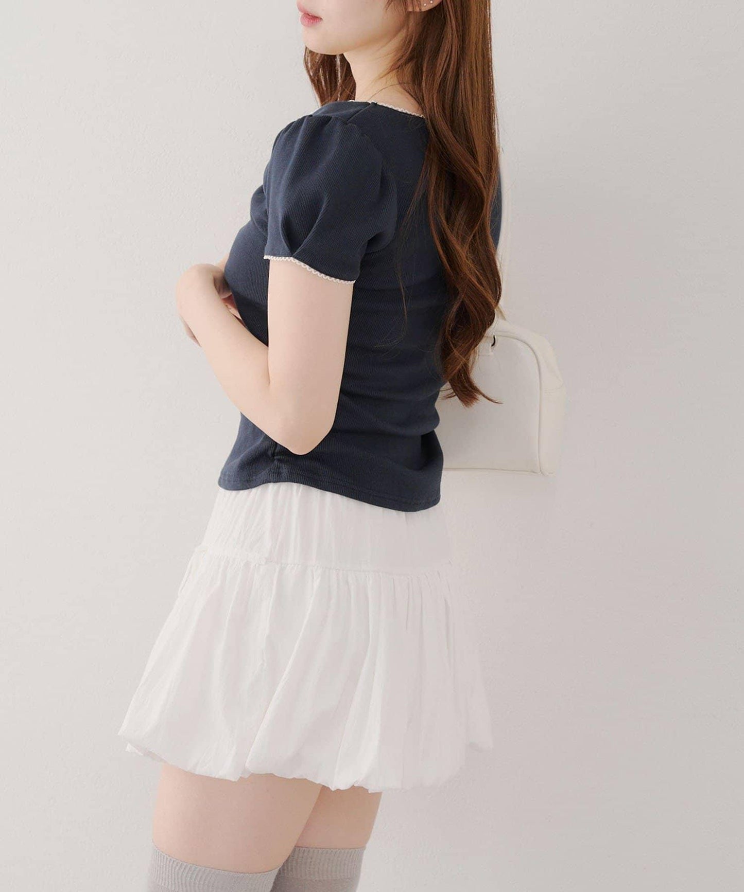 【@may_81o精選】網眼抽褶T-shirt