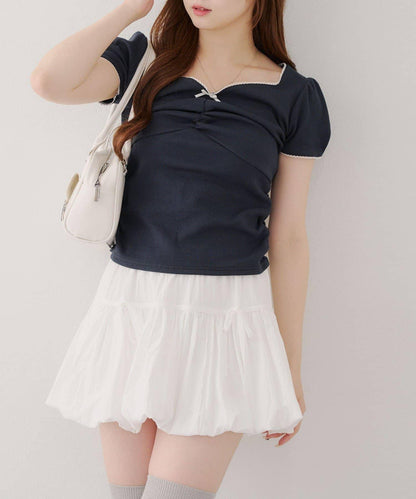 【@may_81o精選】網眼抽褶T-shirt