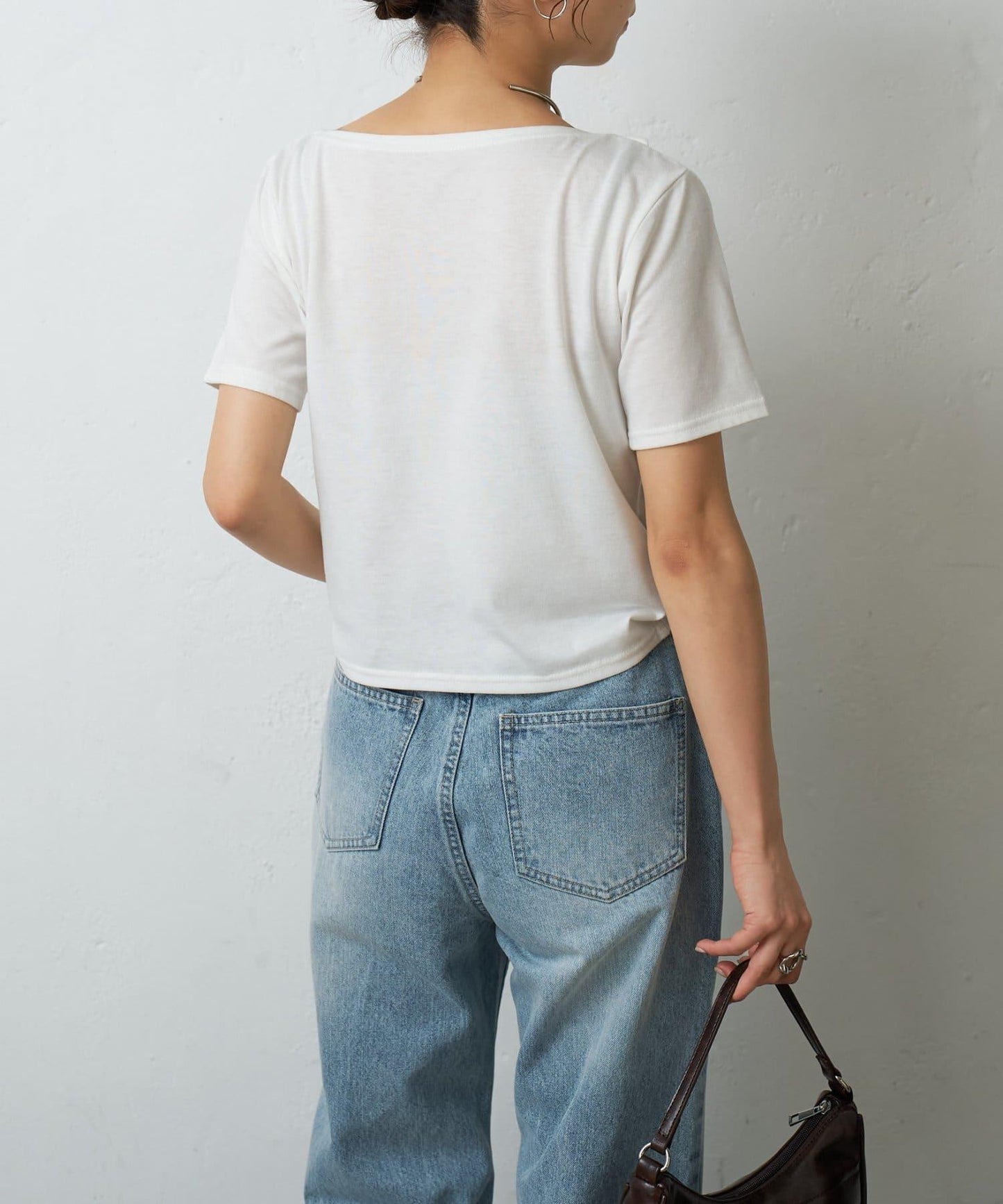 2向肩部垂墜T恤