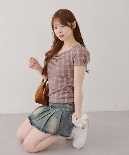 【@may_81o精選】網眼抽褶T-shirt