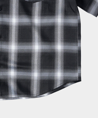 漸變格紋短袖襯衫