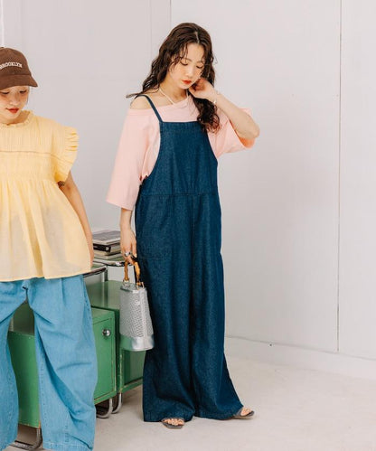 2way 平滑logo T恤/單肩印花T恤