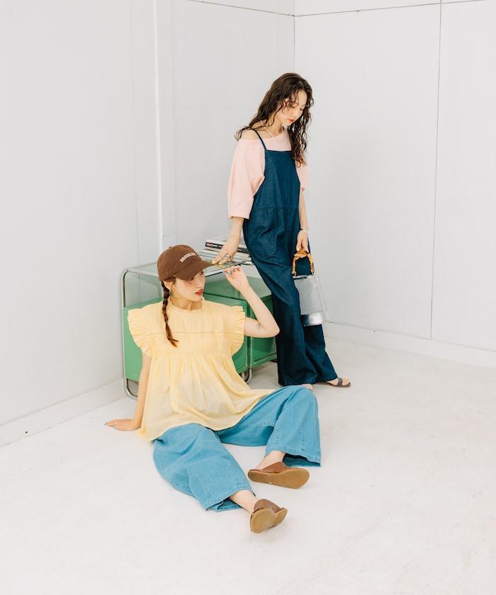 2way 平滑logo T恤/單肩印花T恤