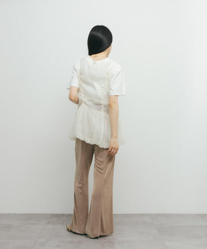 抽繩泡泡袖上衣