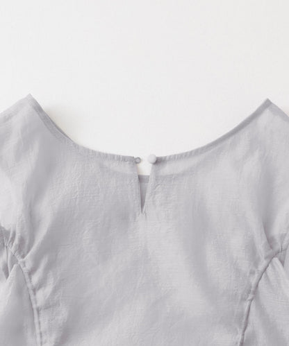 抽繩泡泡袖上衣