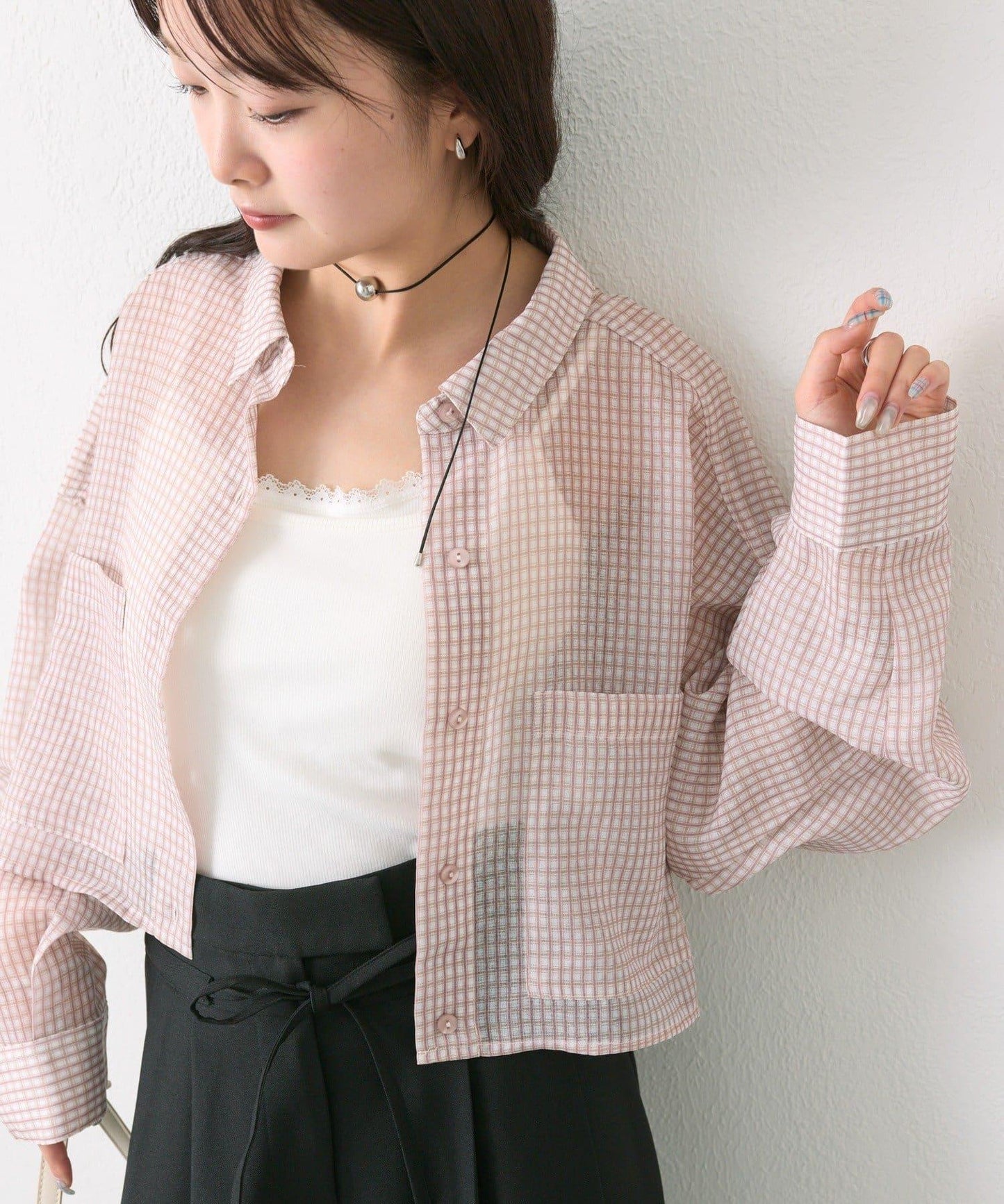 mystic 透紗短款襯衫