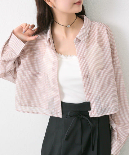 mystic 透紗短款襯衫