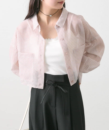 mystic 透紗短款襯衫