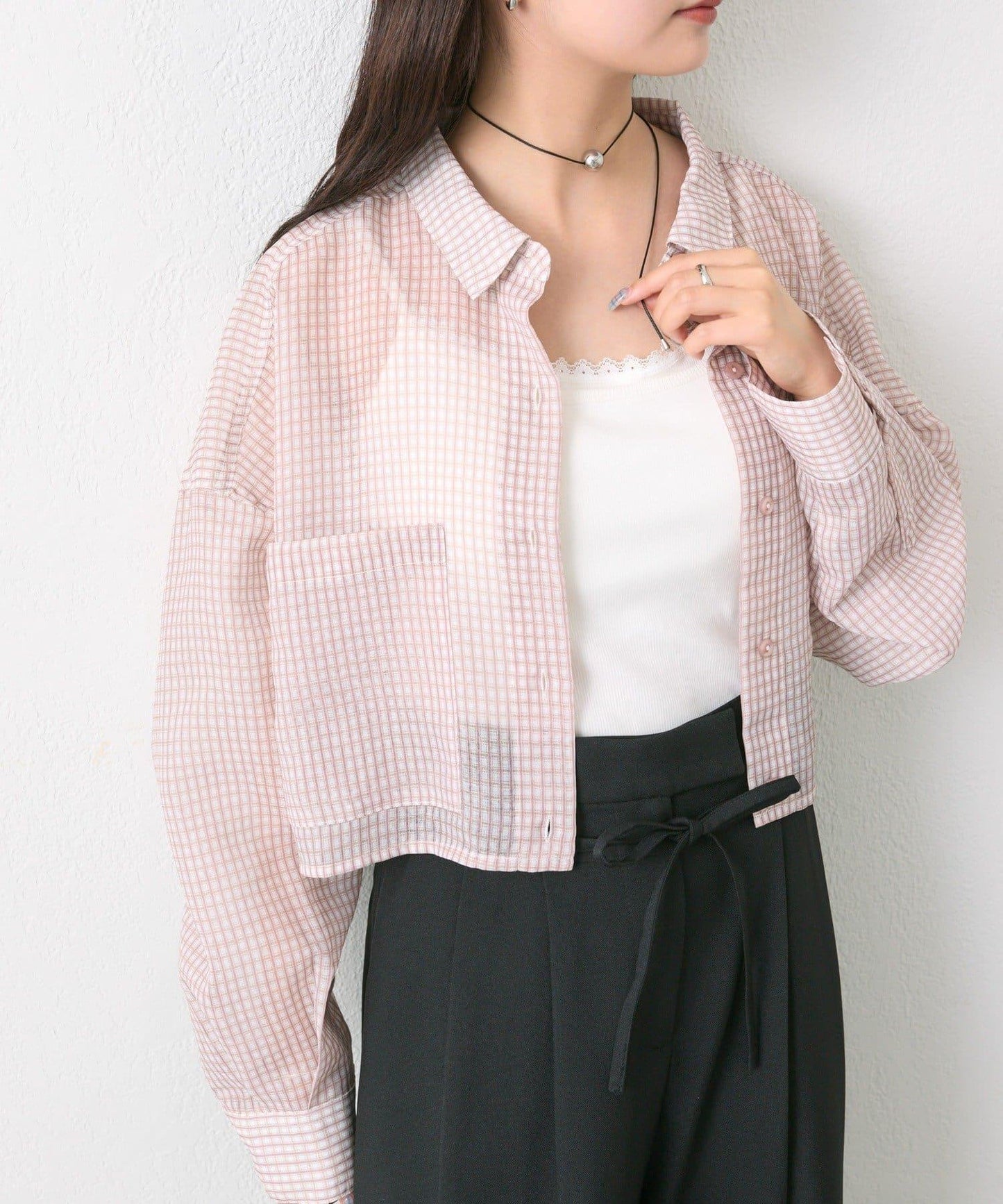 mystic 透紗短款襯衫