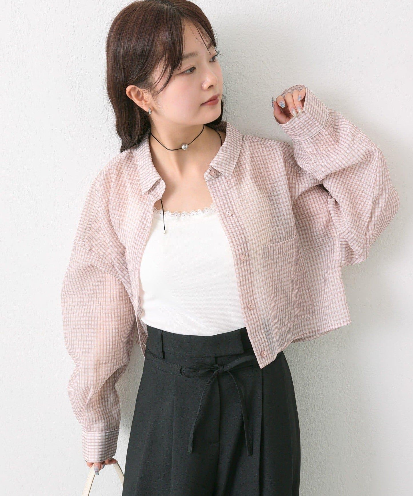 mystic 透紗短款襯衫