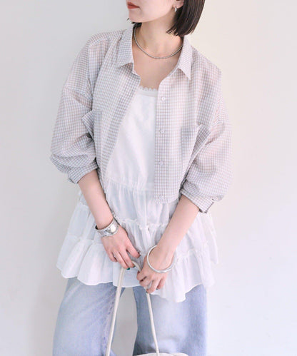 mystic 透紗短款襯衫