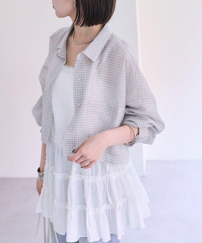 mystic 透紗短款襯衫