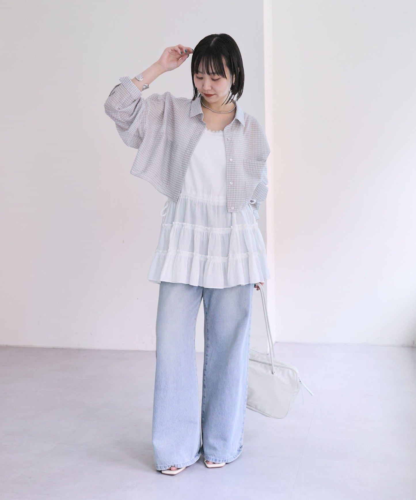 mystic 透紗短款襯衫