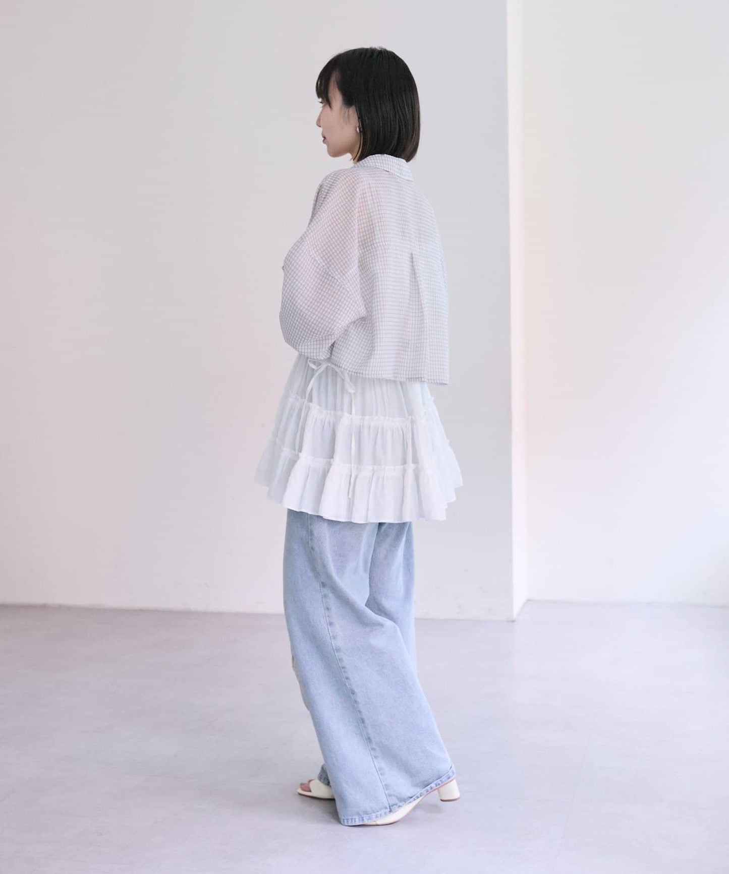 mystic 透紗短款襯衫