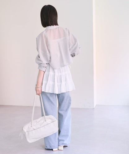 mystic 透紗短款襯衫