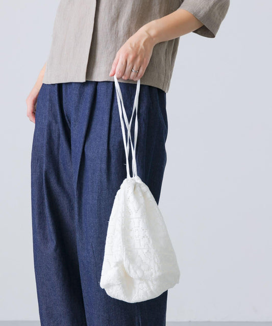 棉質蕾絲束口包