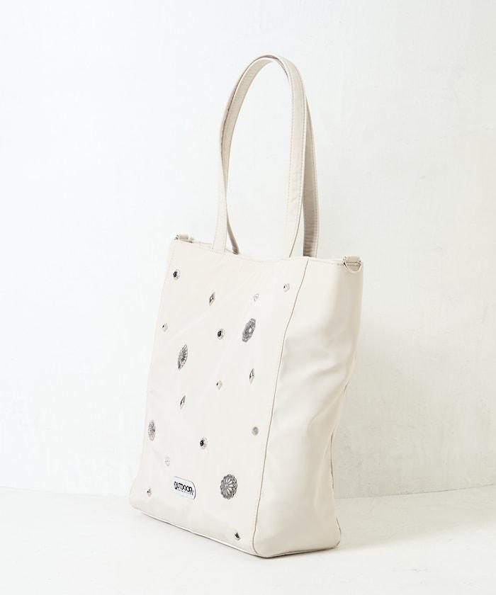 聯名 2WAY 鉚釘托特包/A4尺寸托特包/筆記本電腦收納可