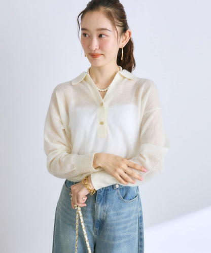 莫哈爾混紗透視針織衫