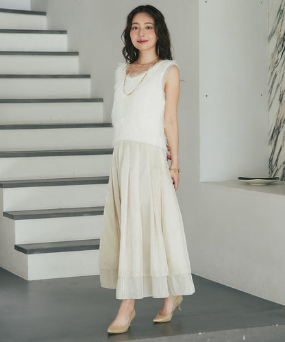 【La boutique BonBon】閃耀透視褶皺半身裙