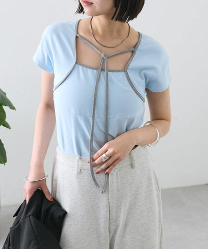 【神秘】配色領圈短袖T恤