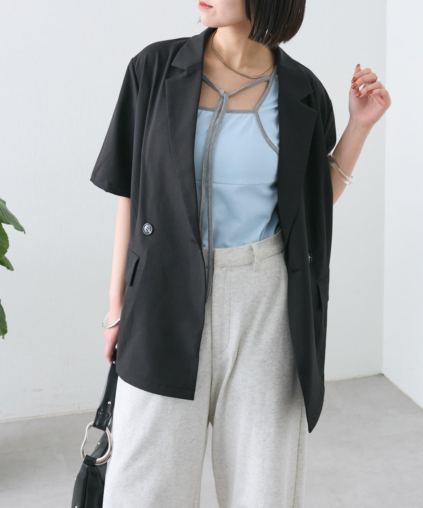 【神秘】配色領圈短袖T恤