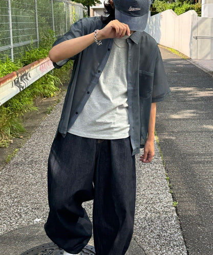 網眼拼花短袖襯衫