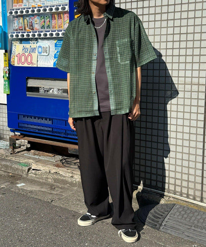 網眼拼花短袖襯衫