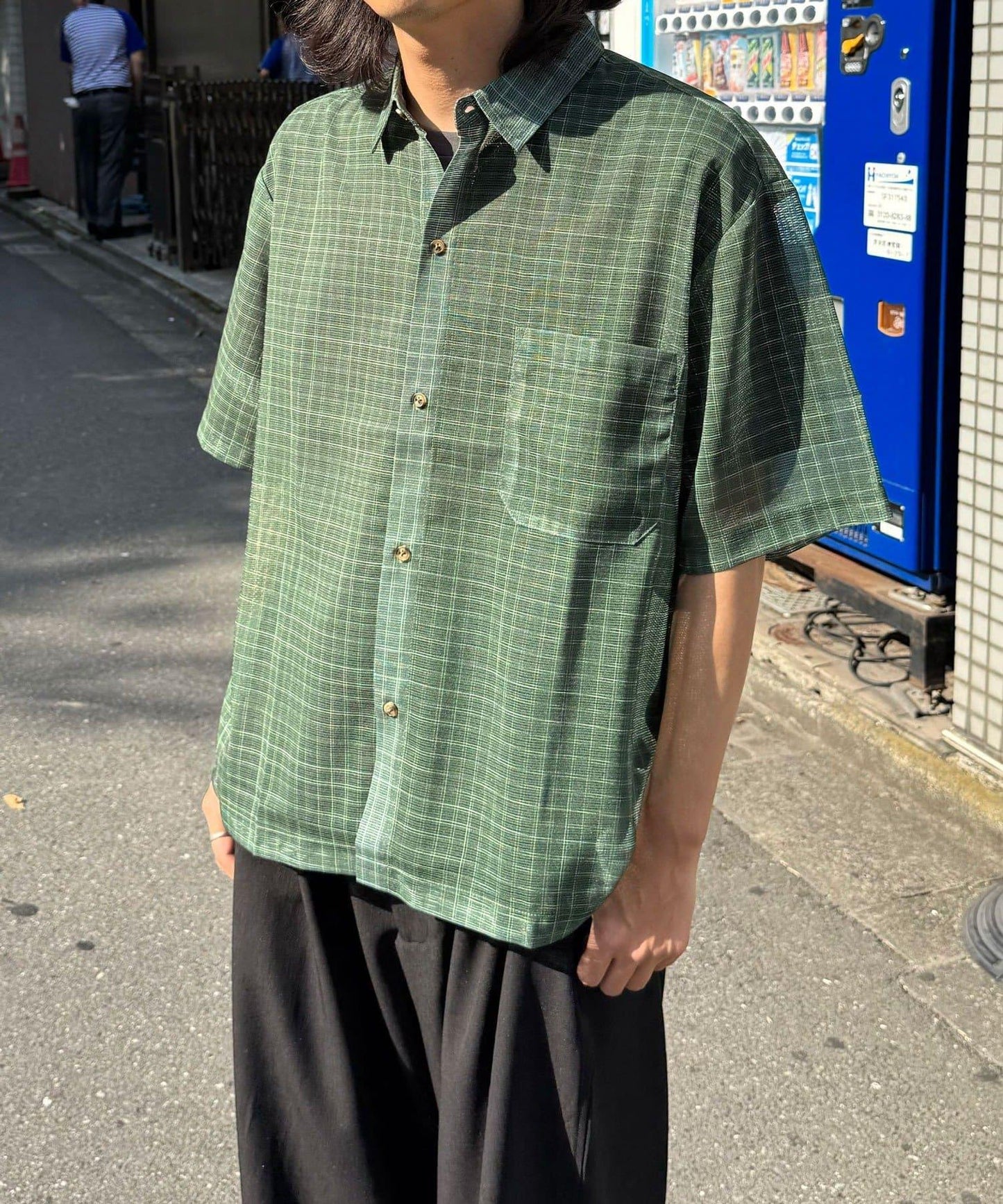 網眼拼花短袖襯衫