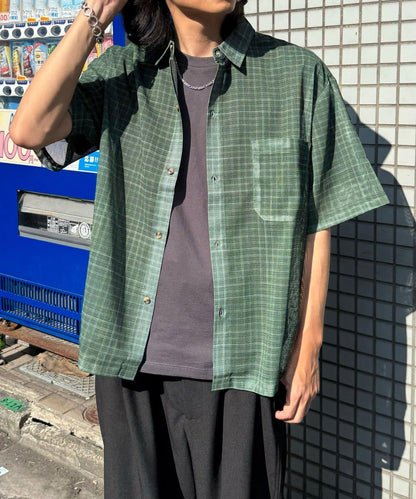 網眼拼花短袖襯衫
