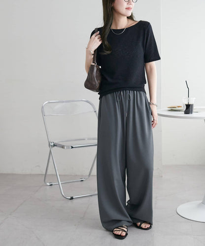 2WAY 單肩五分袖 針織上衣