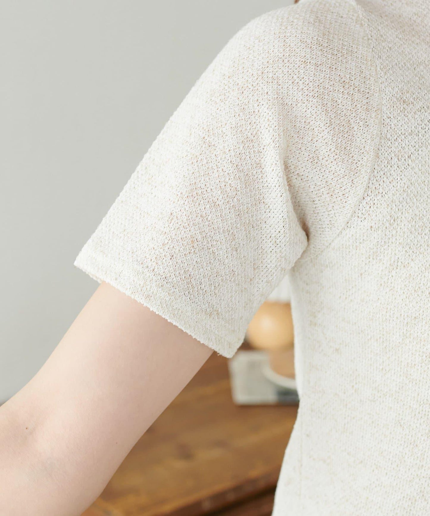 2WAY 單肩五分袖 針織上衣