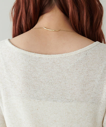 2WAY 單肩五分袖 針織上衣