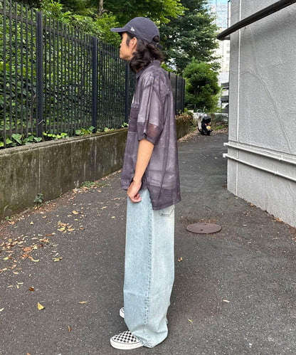 網眼拼花短袖襯衫