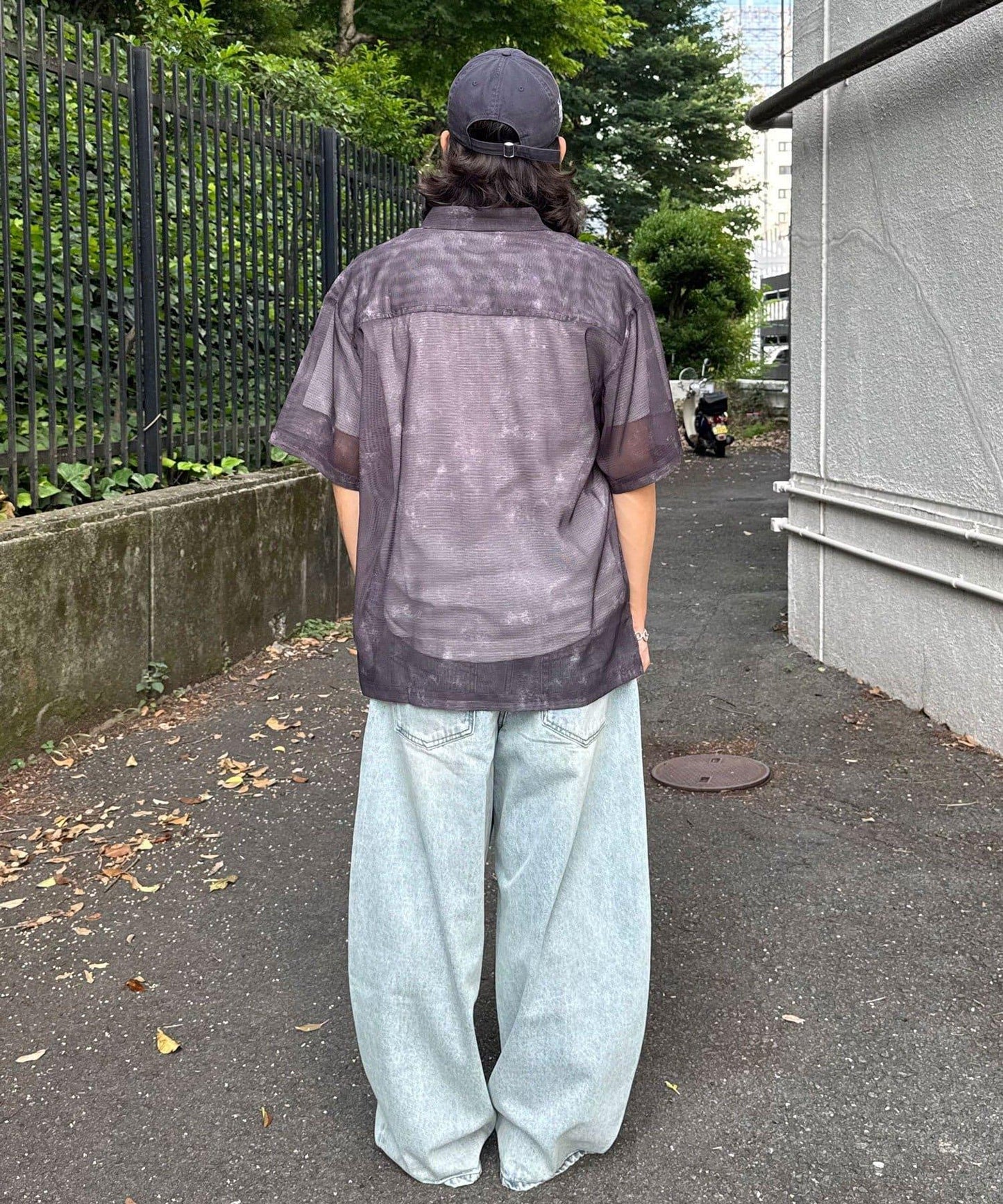 網眼拼花短袖襯衫