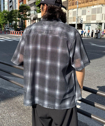 網眼拼花短袖襯衫