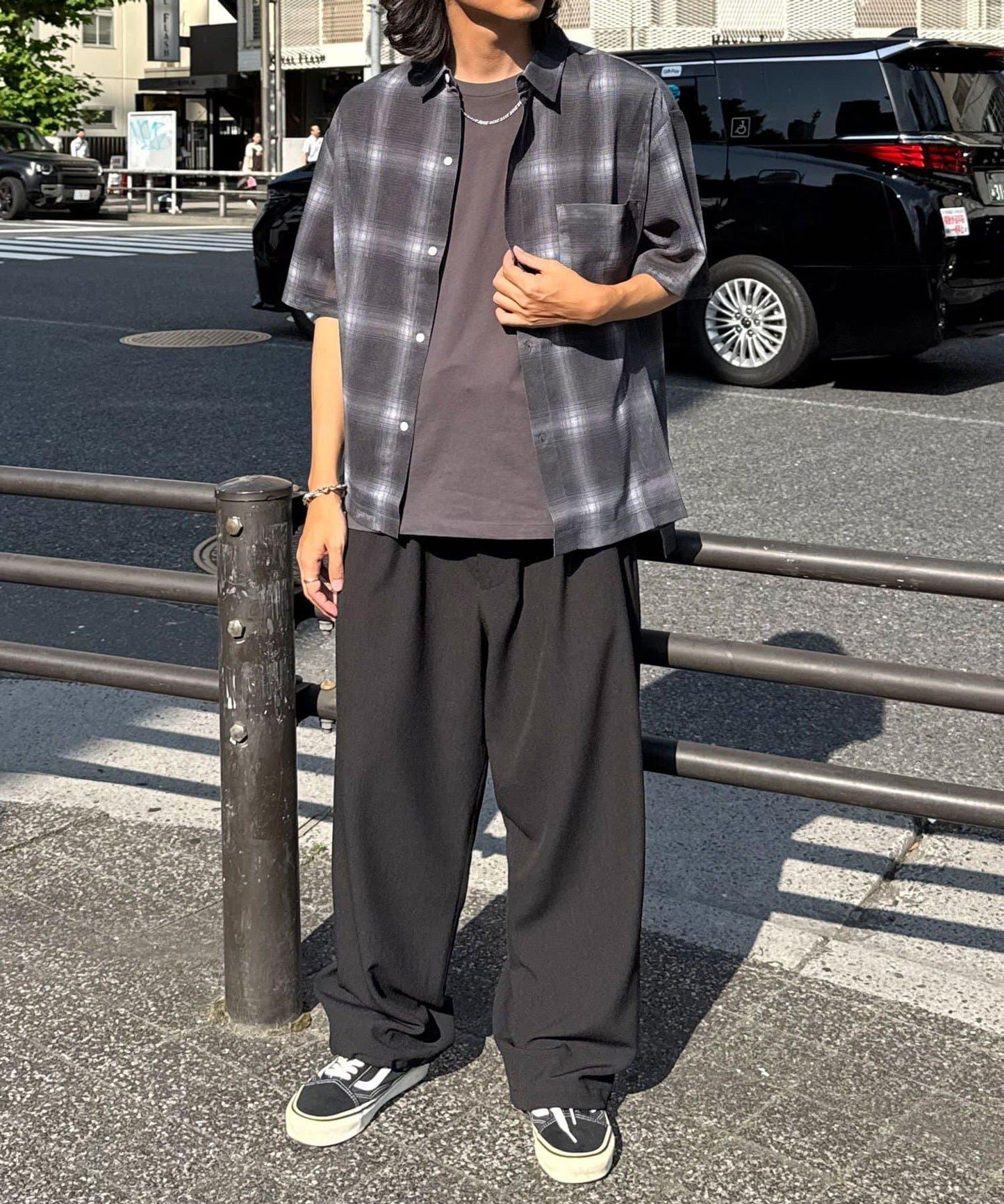 網眼拼花短袖襯衫