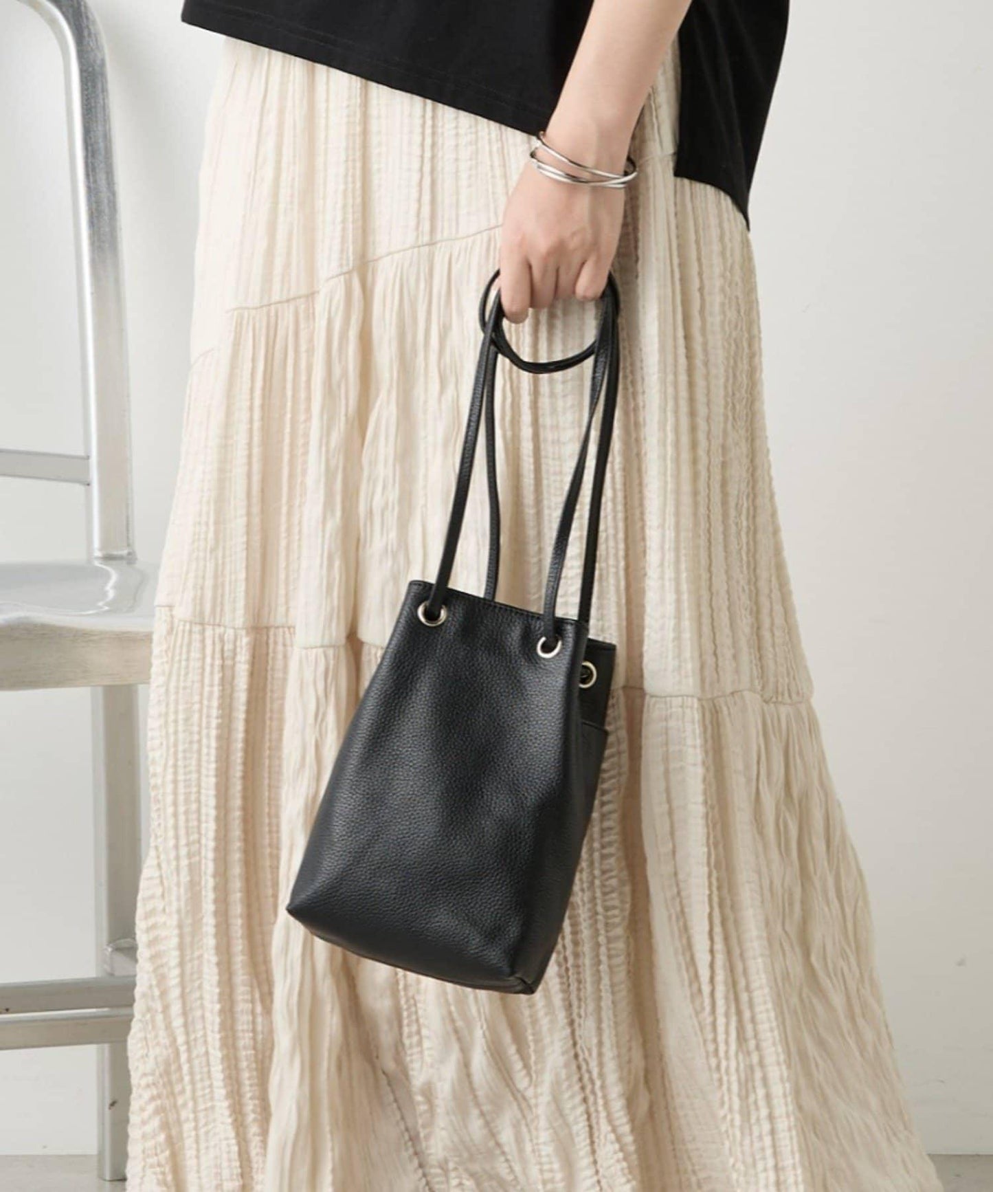 真皮迷你寬口袋包